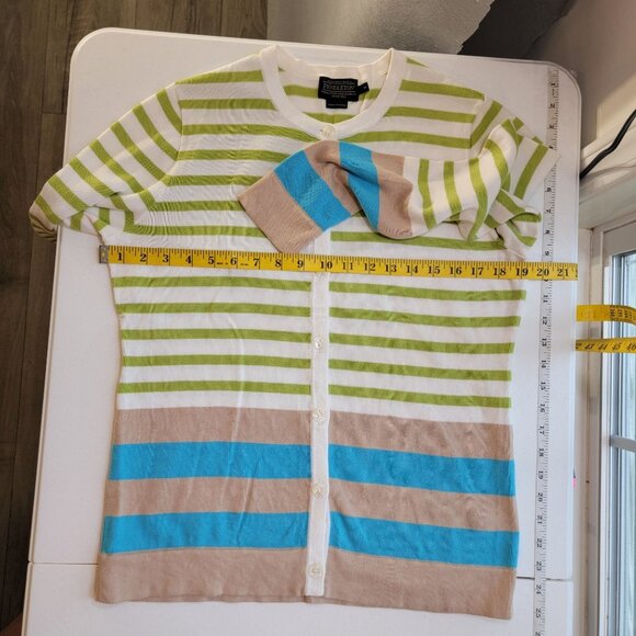 Pendleton Womens Striped Cardigan Sweater Size M Long Sleeve Multicolor Colorful - Picture 10 of 11